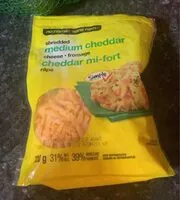 Mängden socker i Shredded medium cheddar cheese
