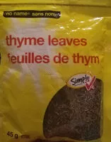 Mängden socker i Feuilles de thym