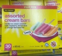 Mängden socker i Assorted cream bars