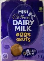 Mängden socker i Mini Cadbury Dairy Milk eggs oeufs
