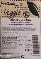 Mängden socker i Burger vegana