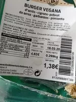 Mängden socker i Burger vegana