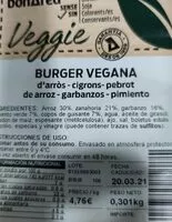 Mängden socker i Burger vegana