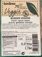 Mängden socker i Burger vegana