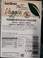 Mängden socker i Hamburguesa vegana