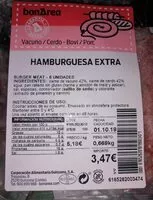Mängden socker i Hamburguesa extra