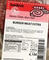 Mängden socker i Burger meat extra
