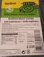 Mängden socker i Burger meat extra con espinacas