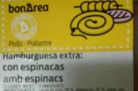 Mängden socker i Hamburguesa extra con espinacas