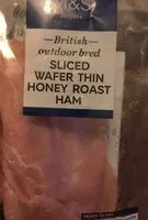 Mängden socker i British outdoor bred wafer thin honey roast ham