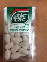 Mängden socker i TicTac Fresh Mint-Menthe Fraîcheur