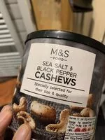 Mängden socker i Sea salt & black pepper Cashews