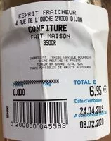 Mängden socker i Confiture fraise vanille bourbon