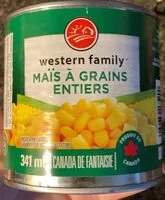 Mängden socker i whole kernel corn