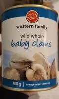 Mängden socker i Wild whole baby clams