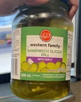 Mängden socker i Sandwich sliced dill with garlic