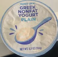 Mängden socker i Greek nonfat yogurt Plain