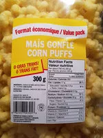Mängden socker i mais gonflé  corn puffs