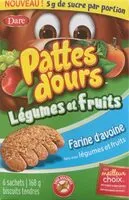Mängden socker i Pattes d’ours légumes et fruits