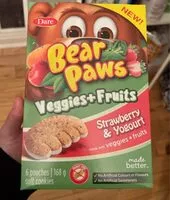 Mängden socker i Bear Paws Veggies+Fruits Strawberry & Yogourt