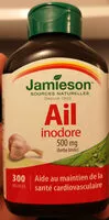 Mängden socker i Jamieson Ail inodore 500mg