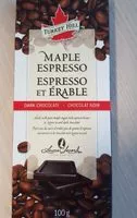 Mängden socker i Maple espresso - chocolat noir