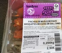 Mängden socker i Pinchos de muslo de pavo