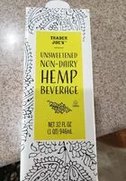 Mängden socker i unsweetened hemp beverage