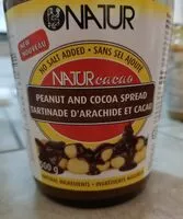 Mängden socker i Natur cacao tartinade d arachide et cacao