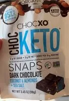 Mängden socker i Chocxo Dark Chocolate Coconut Almond & Sea Salt Snaps
