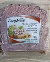 Mängden socker i Pâté de campagne aux poivres