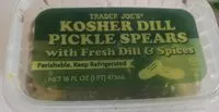 Mängden socker i Kosher dill pickle spears