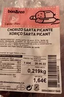Mängden socker i Chorizo sarta picante
