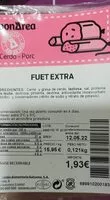 Mängden socker i Fuet extra