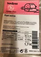 Mängden socker i Fuet extra