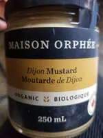 Mängden socker i Maison orphee, organic raw dijon mustard salad dressing