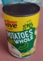 Mängden socker i Whole white potatoes