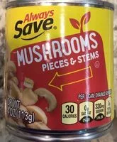 Mängden socker i Pieces & stems mushrooms