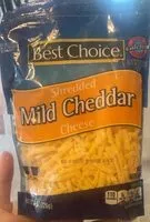 Mängden socker i Shredded mild cheddar cheese