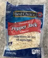 Mängden socker i Shredded pepper jack cheese