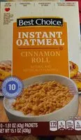 Mängden socker i Instant oatmeal cinnamon roll