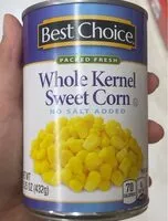 Mängden socker i Whole kernel sweet corn