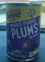 Mängden socker i Whole purple plums