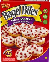 Mängden socker i Ore-ida cheese and pepperoni frozen mini bagels