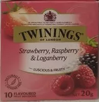 Mängden socker i Twinings Raspberry Strawberry And Loganberry Flavour 10 Tea Bags
