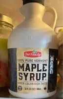 Mängden socker i 100% pure vermont maple syrup