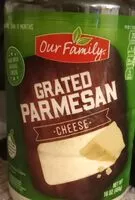 Mängden socker i grated parmesan cheese