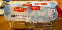 Mängden socker i Diced pears in 100% juice