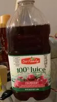 Mängden socker i 100% cranberry flavored juice blended with grape