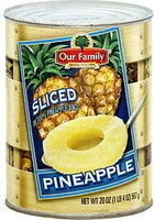 Mängden socker i Pineapple sliced in 100% pineapple juice